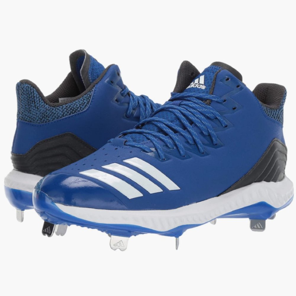 🔥 BRAND NEW ADIDAS Icon Bounce Mid Metal Cleats – Size 17 | Royal Blue/White